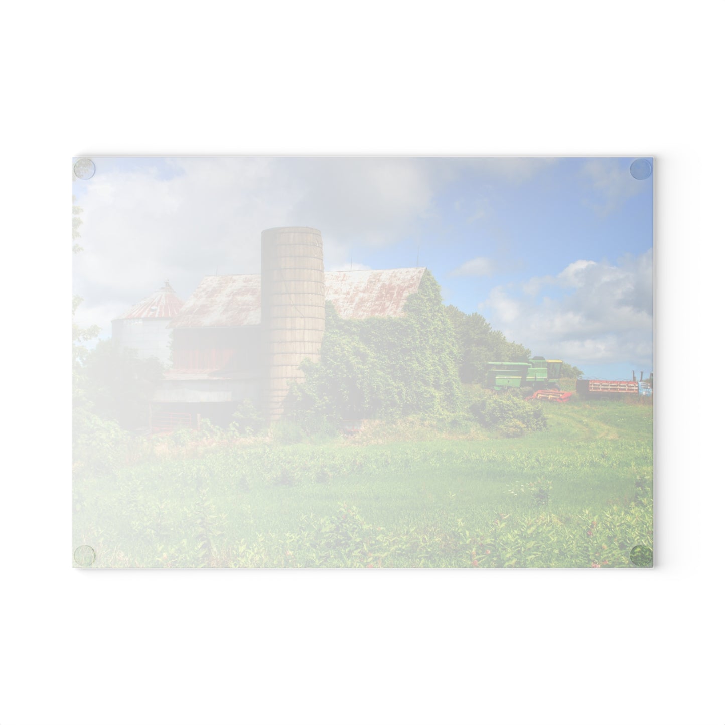 U R There Photography Slattery Rusted Red Rustic Farmhouse Tempered-Glass Cutting Board