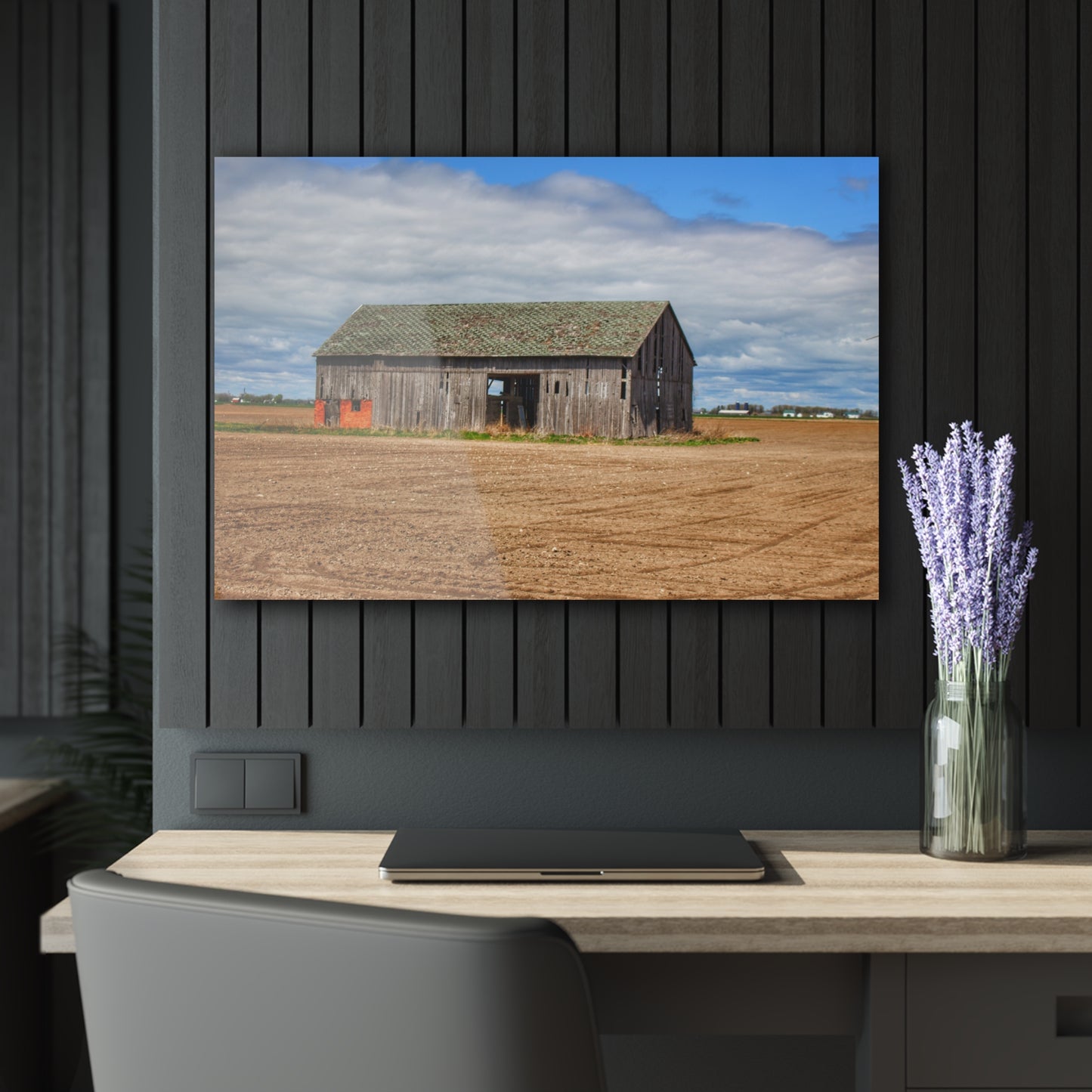 U R There Photography Rescue Road Grey Rustic Farmhouse Acrylic Wall Print