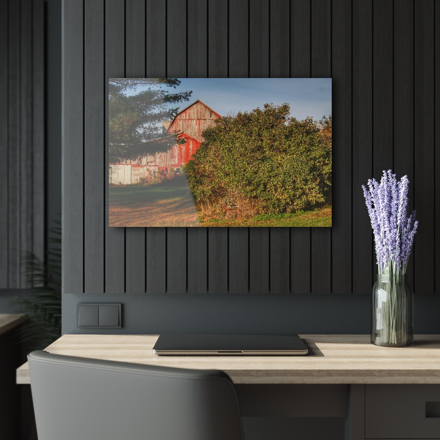 U R There Photography Cade Road Red II Rustic Farmhouse Acrylic Wall Print