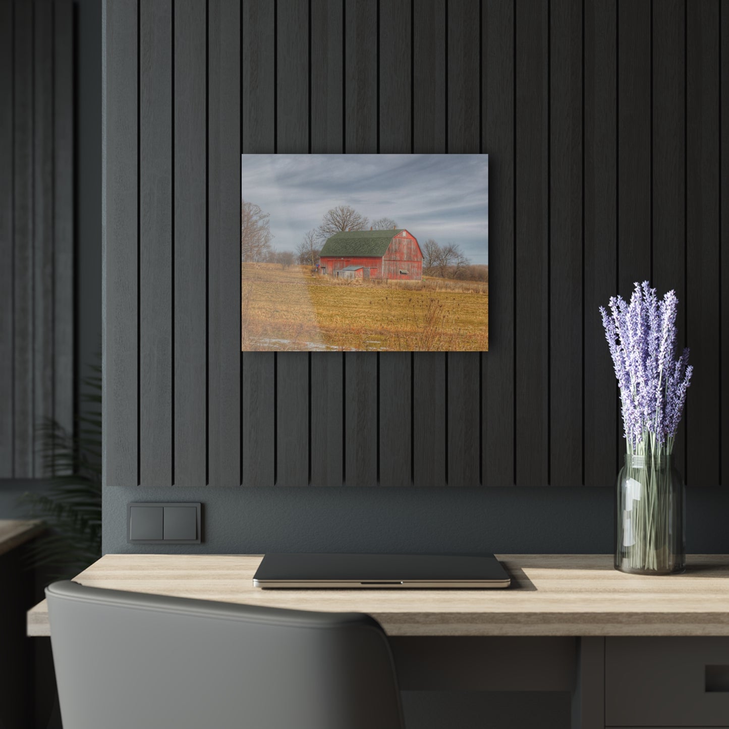 U R There Photography Clark Road Hillside Red I Rustic Farmhouse Acrylic Wall Print