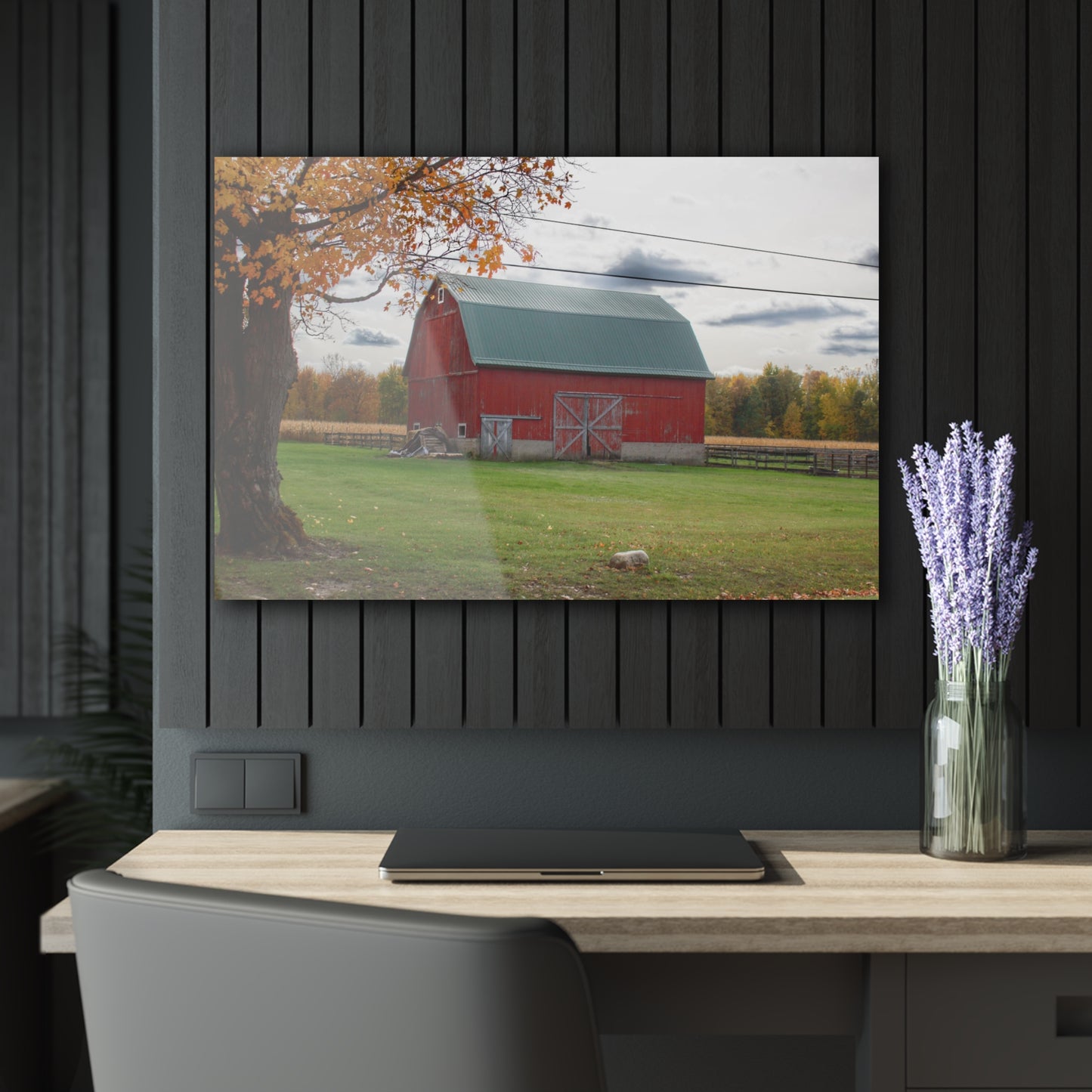 U R There Photography Bowers Roadside Red Rustic Farmhouse Acrylic Wall Print