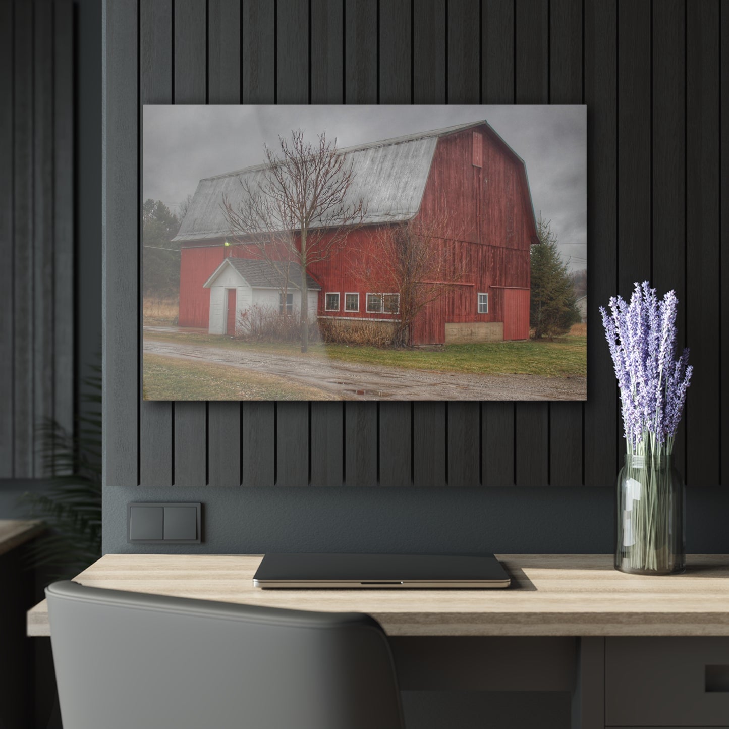 U R There Photography Bray Road Red II Rustic Farmhouse Acrylic Wall Print