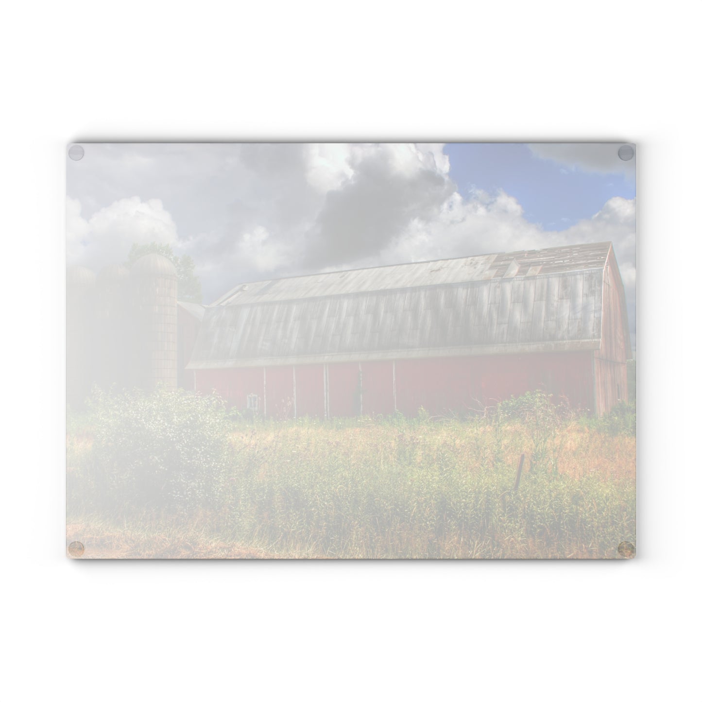 U R There Photography Shelby Red I Rustic Farmhouse Tempered-Glass Cutting Board
