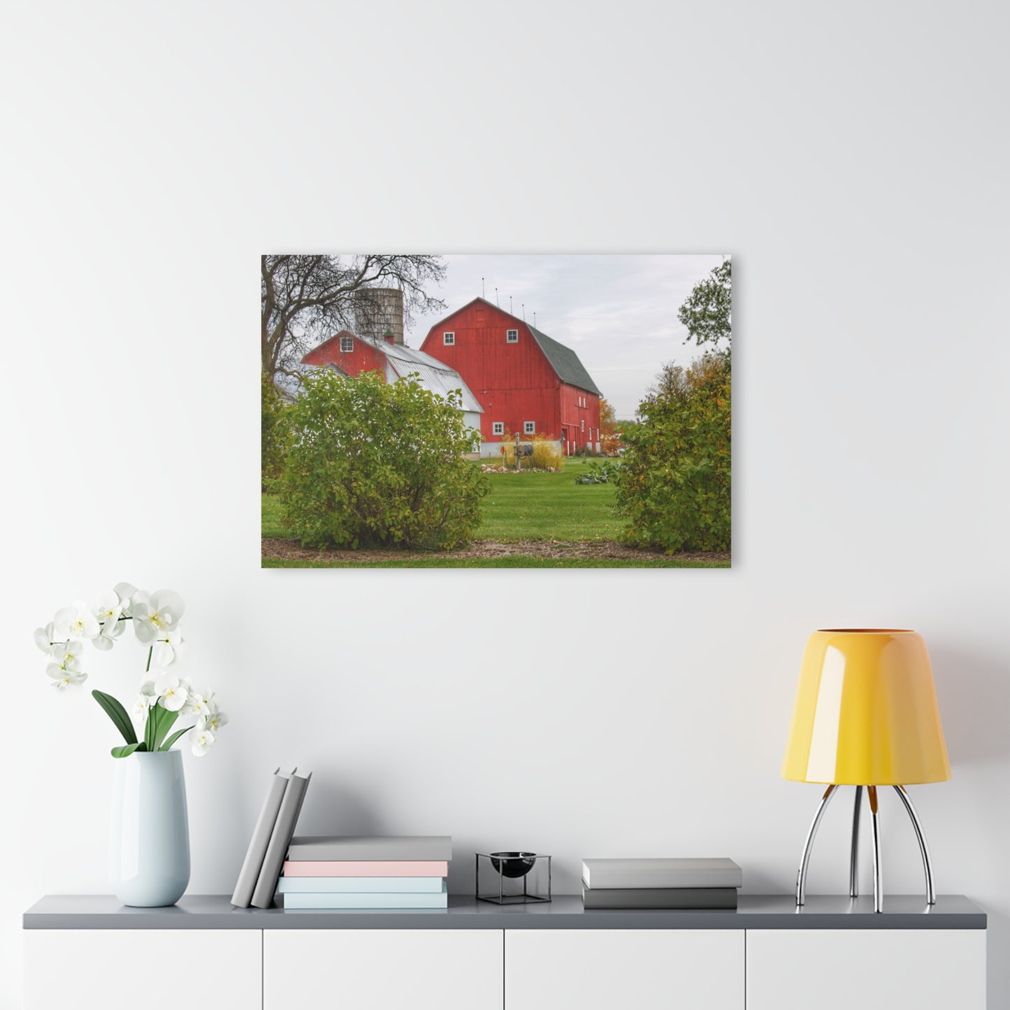 U R There Photography Potters Road Reds Rustic Farmhouse Acrylic Wall Print