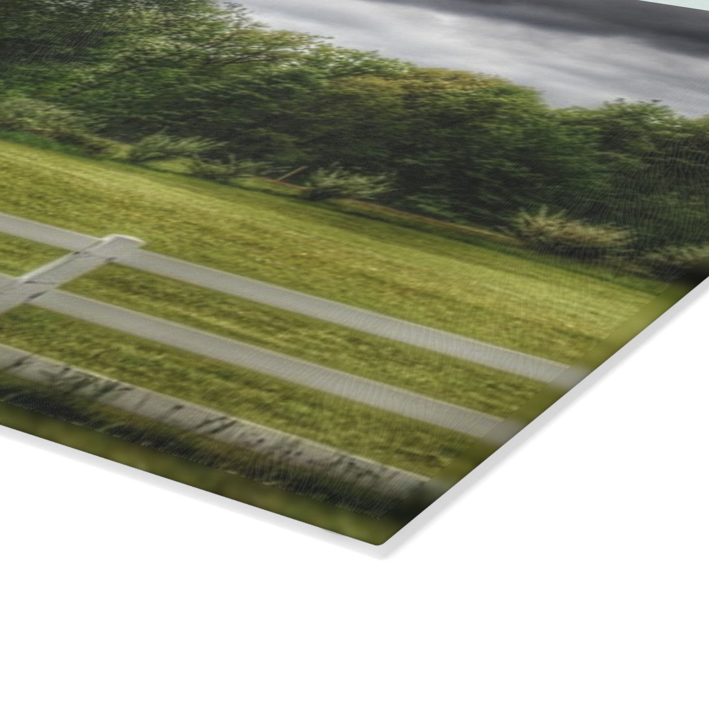 U R There Photography Beyond the White Fence Rustic Farmhouse Tempered-Glass Cutting Board