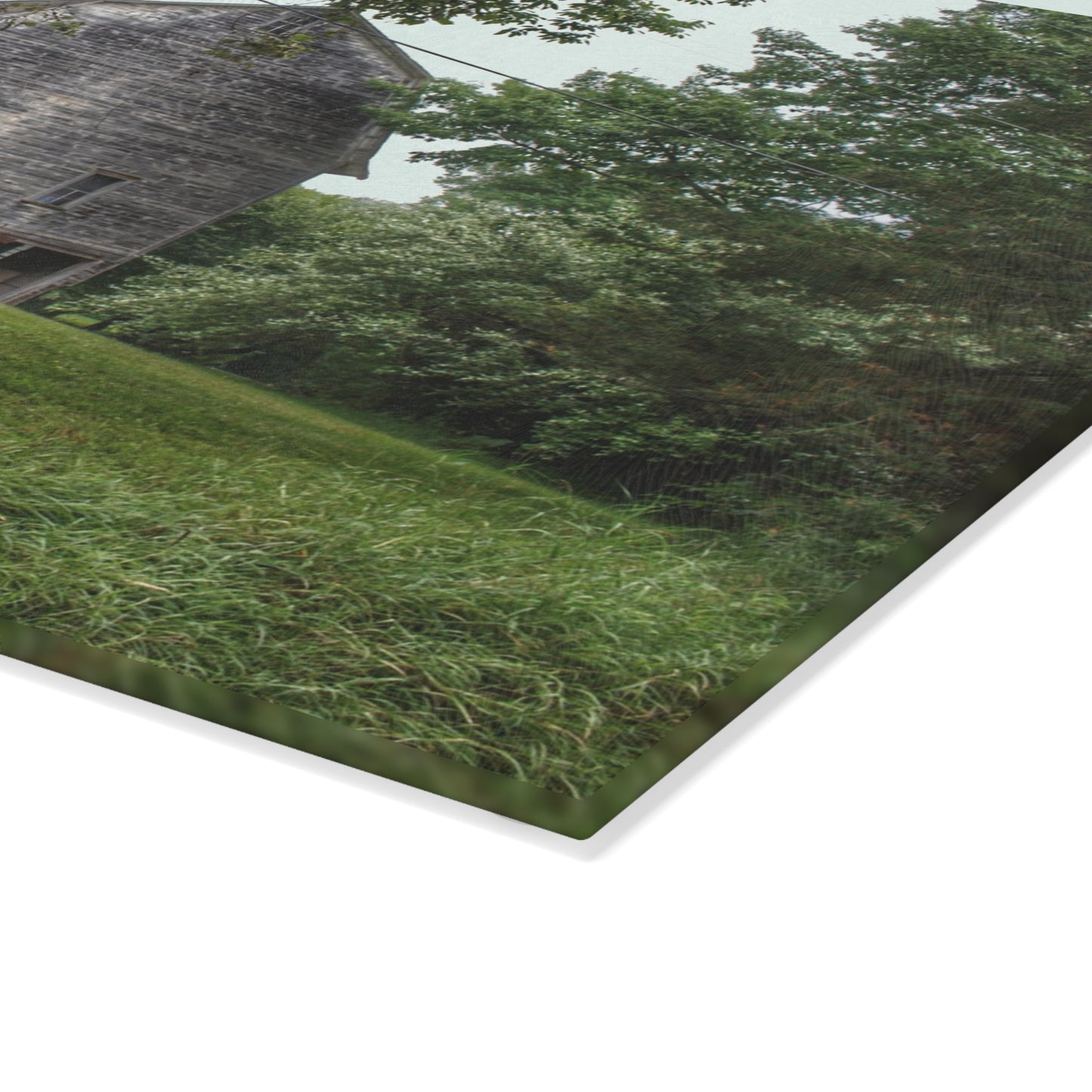 U R There Photography Snell Grey Rustic Farmhouse Tempered-Glass Cutting Board
