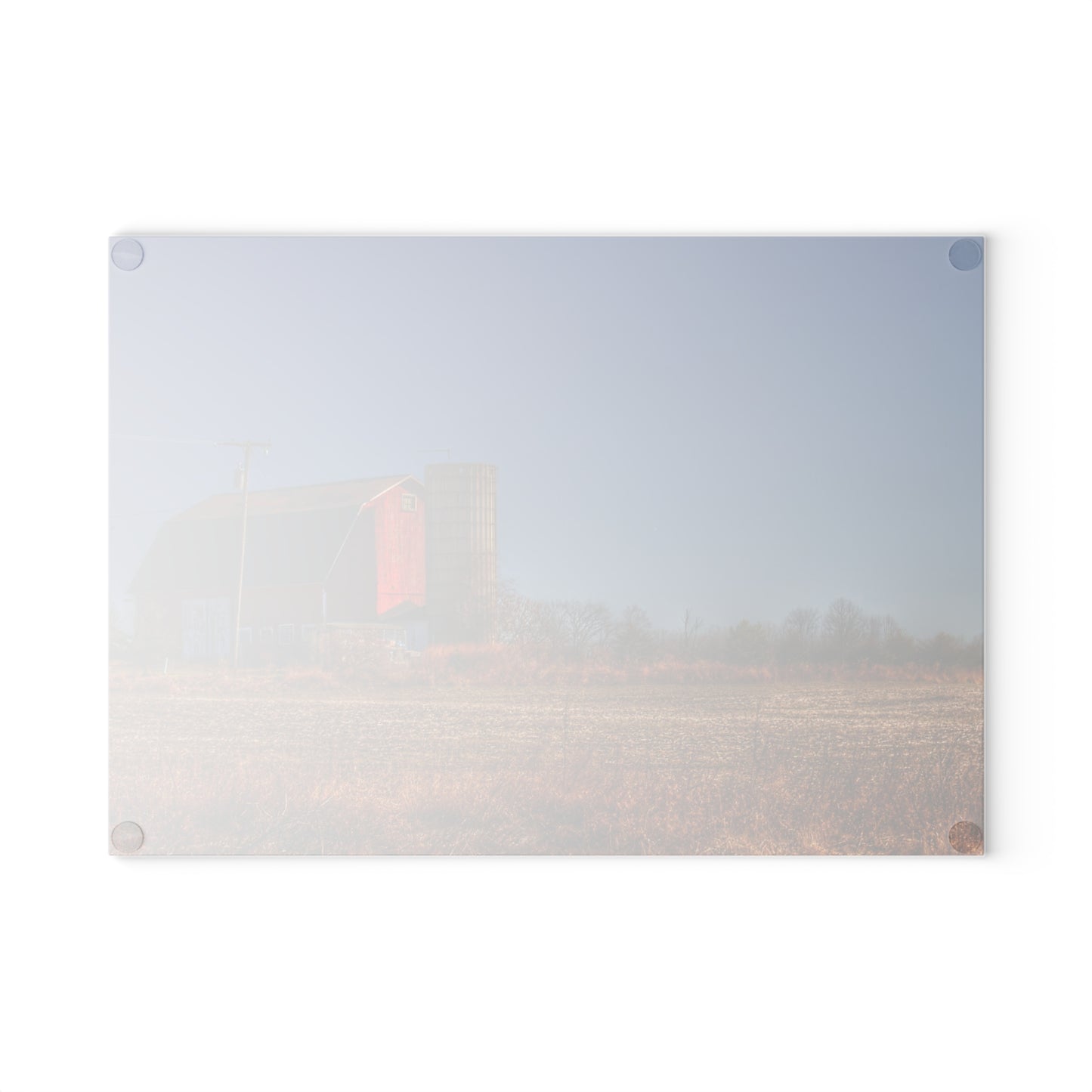 U R There Photography Applegate Road Red Rustic Farmhouse Tempered-Glass Cutting Board