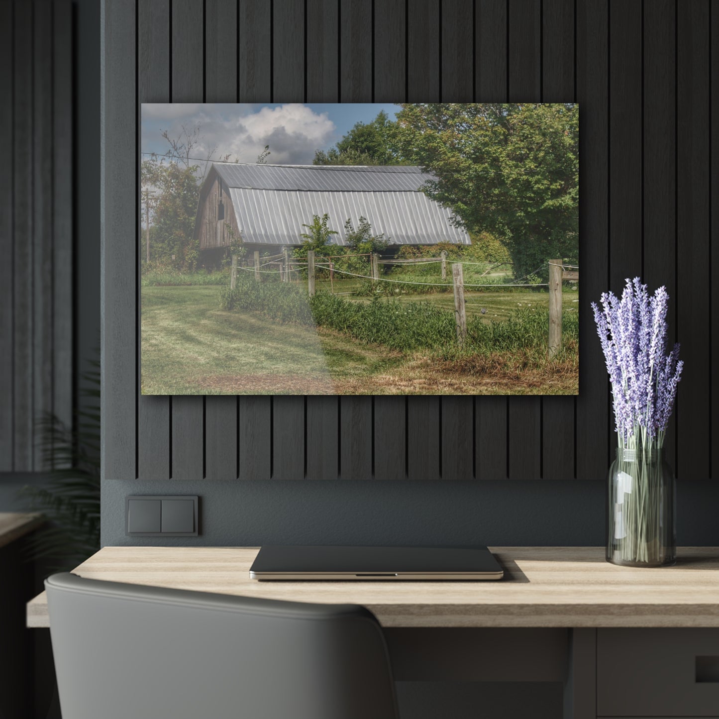U R There Photography Old Roadside Grey Rustic Farmhouse Acrylic Wall Print