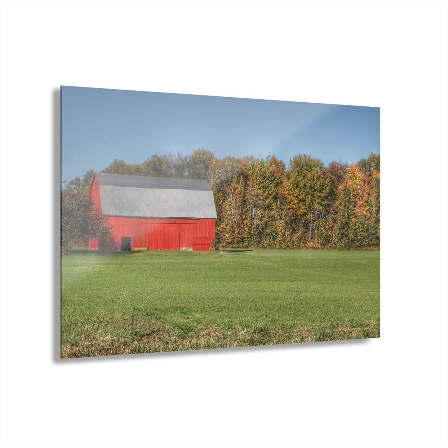 U R There Photography Ubly Road Red Rustic Farmhouse Acrylic Wall Print