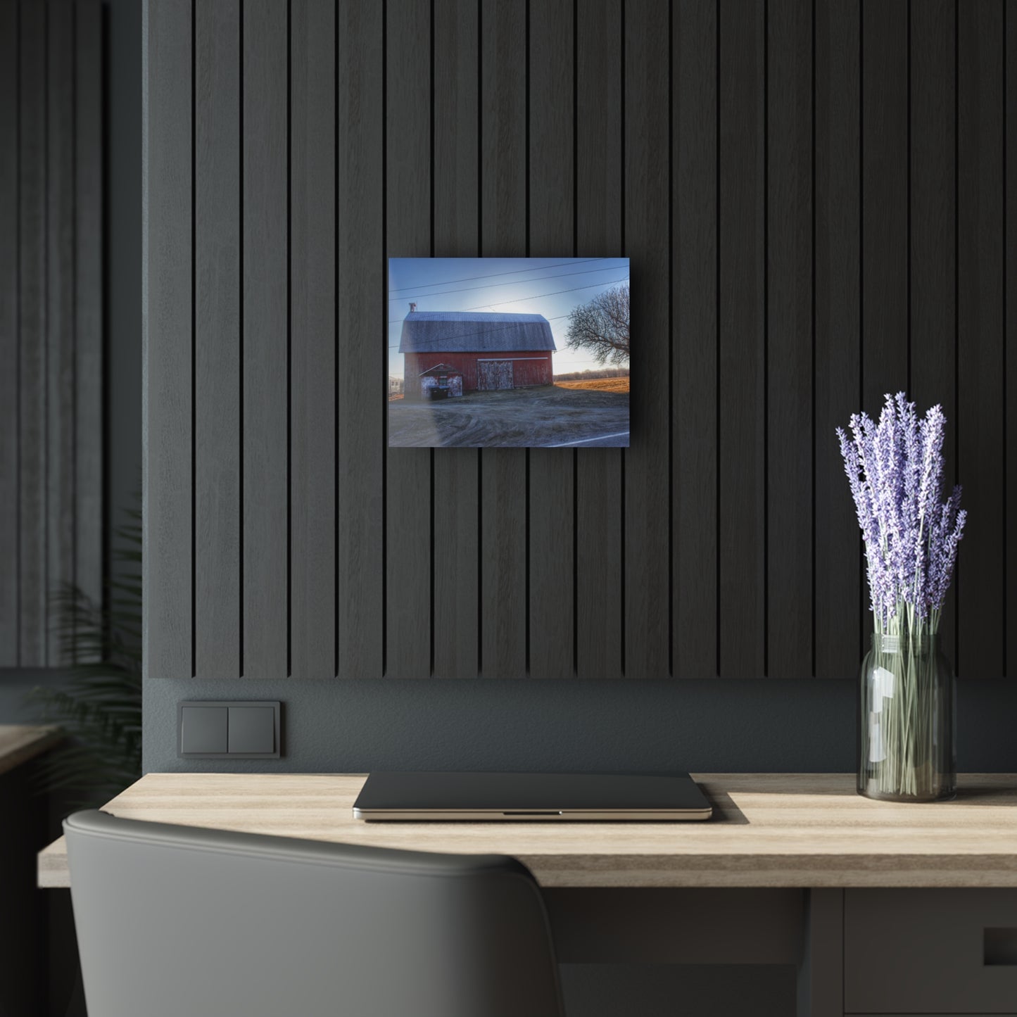 U R There Photography Rochester Red on a Spring Morning Rustic Farmhouse Acrylic Wall Print
