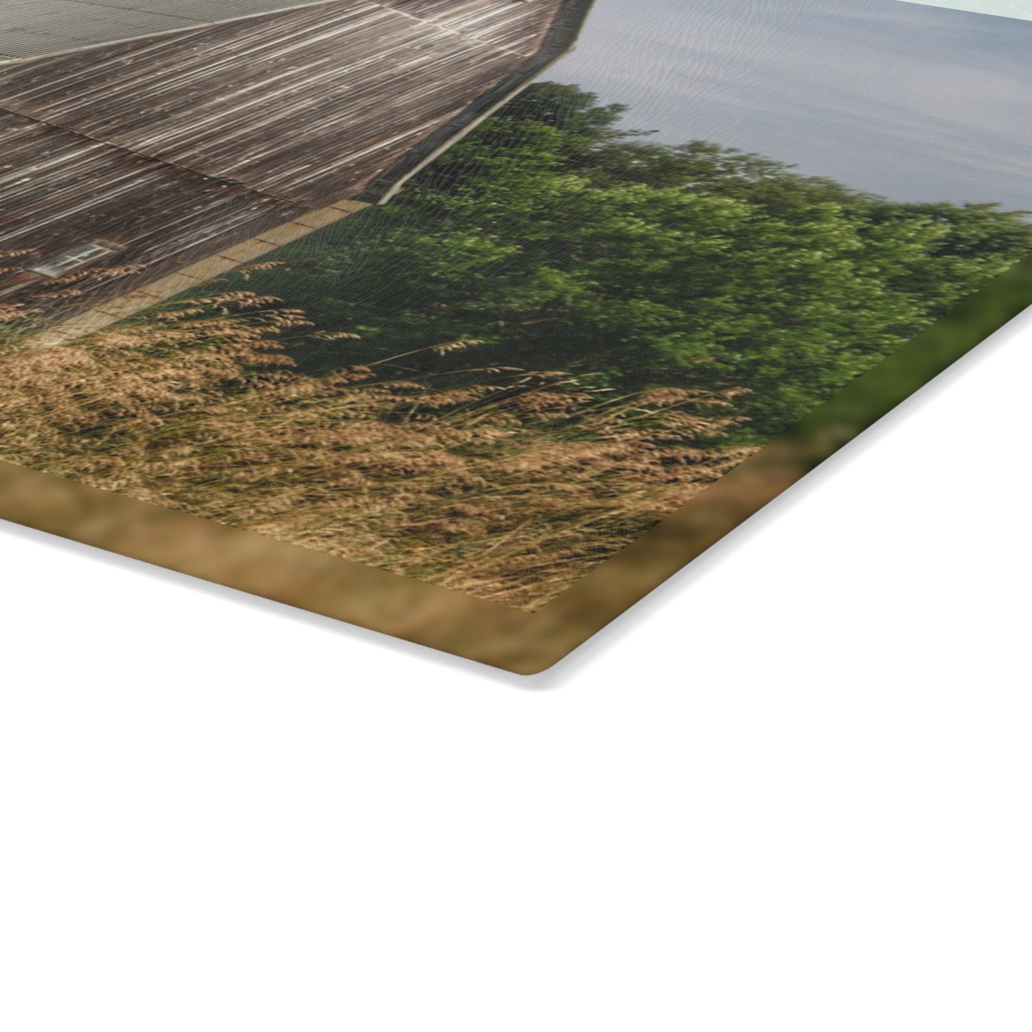 U R There Photography Seymour Lake Road Hidden Grey Rustic Farmhouse Tempered-Glass Cutting Board