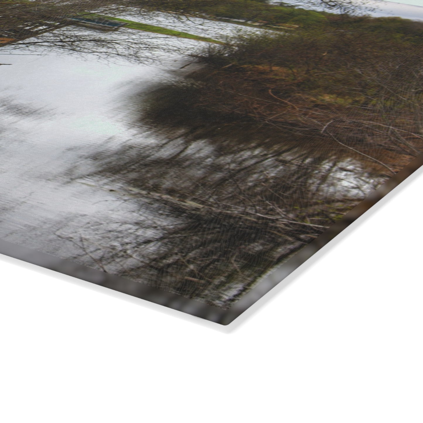 U R There Photography Private Pathways Rustic Farmhouse Tempered-Glass Cutting Board