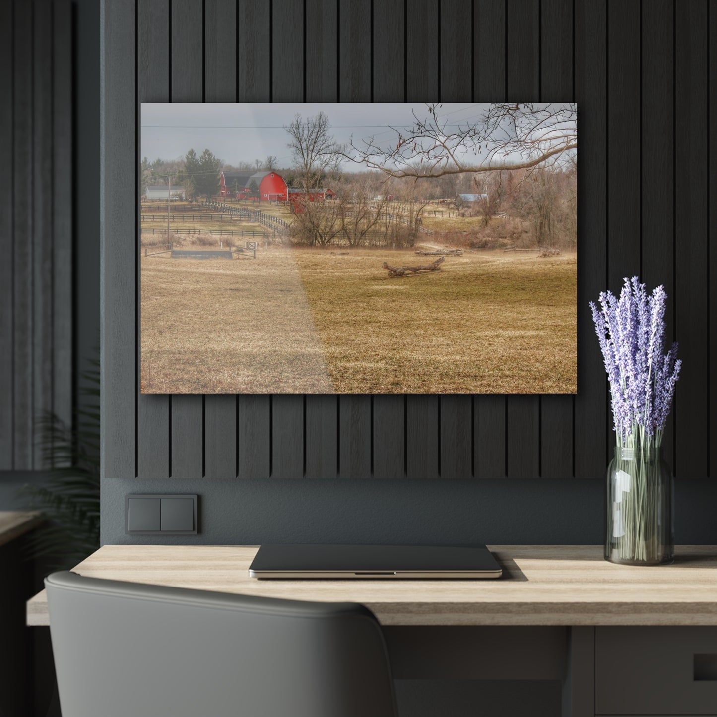 U R There Photography Beyond the Trees on Rock Valley Road Rustic Farmhouse Acrylic Wall Print