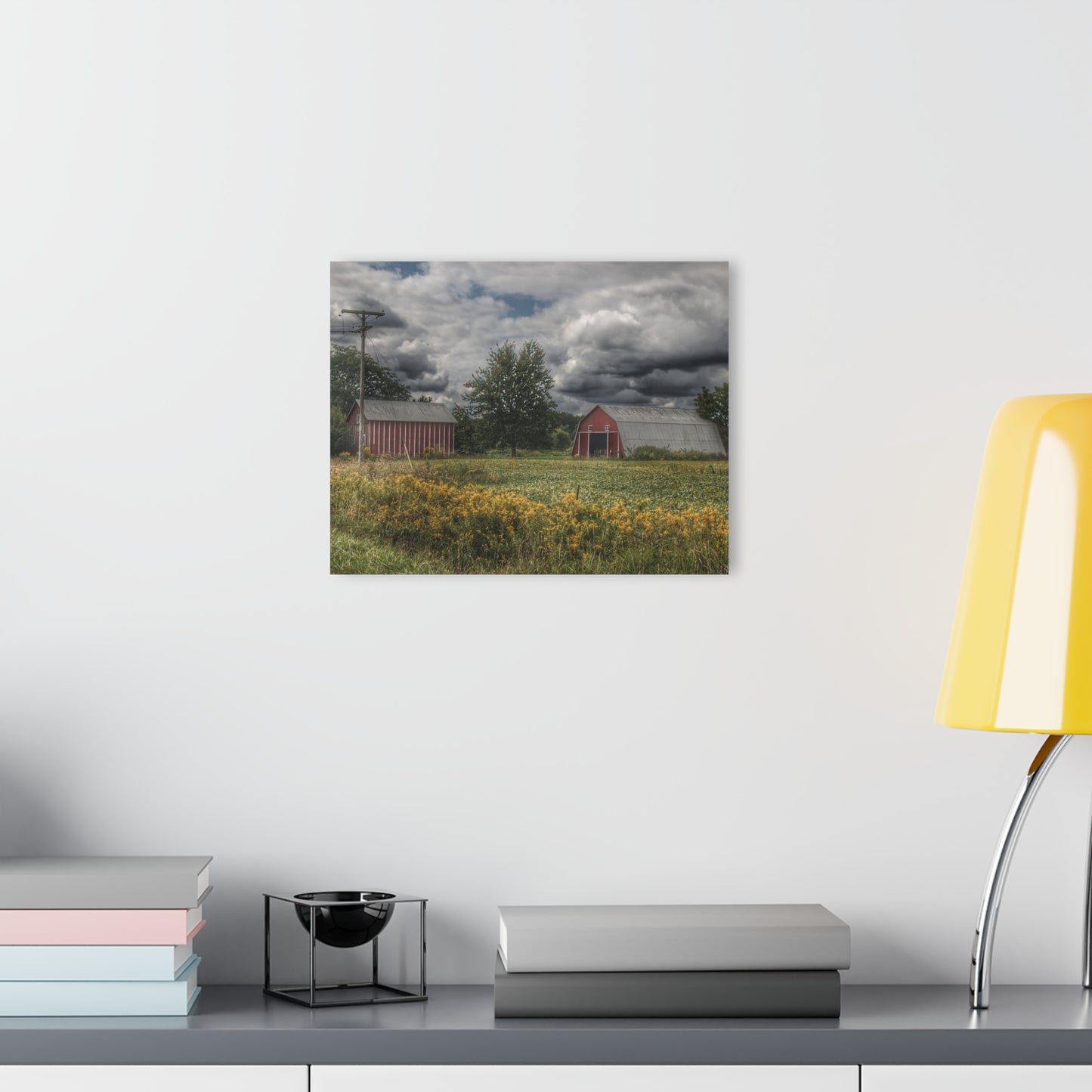 U R There Photography Pinstripe Barn and Buddy II Rustic Farmhouse Acrylic Wall Print