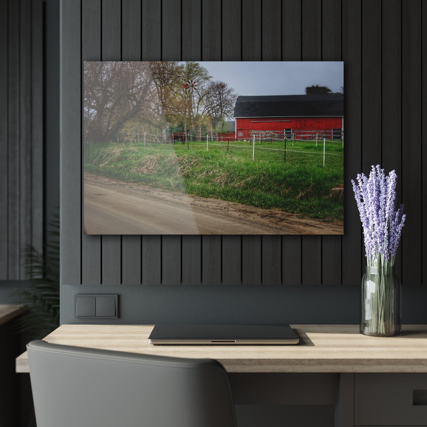 U R There Photography West Lake Road Farm and Filly I Rustic Farmhouse Acrylic Wall Print