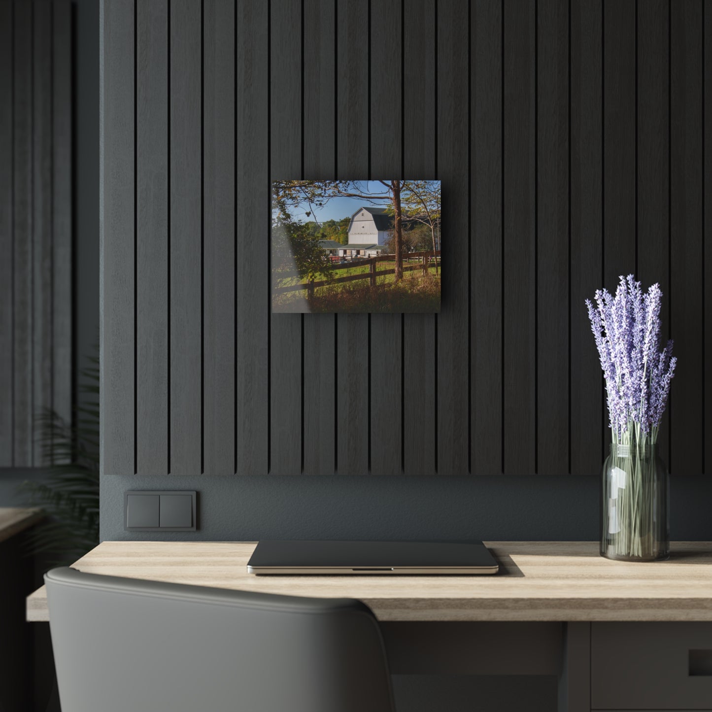 U R There Photography Oakwood Road White I Rustic Farmhouse Acrylic Wall Print