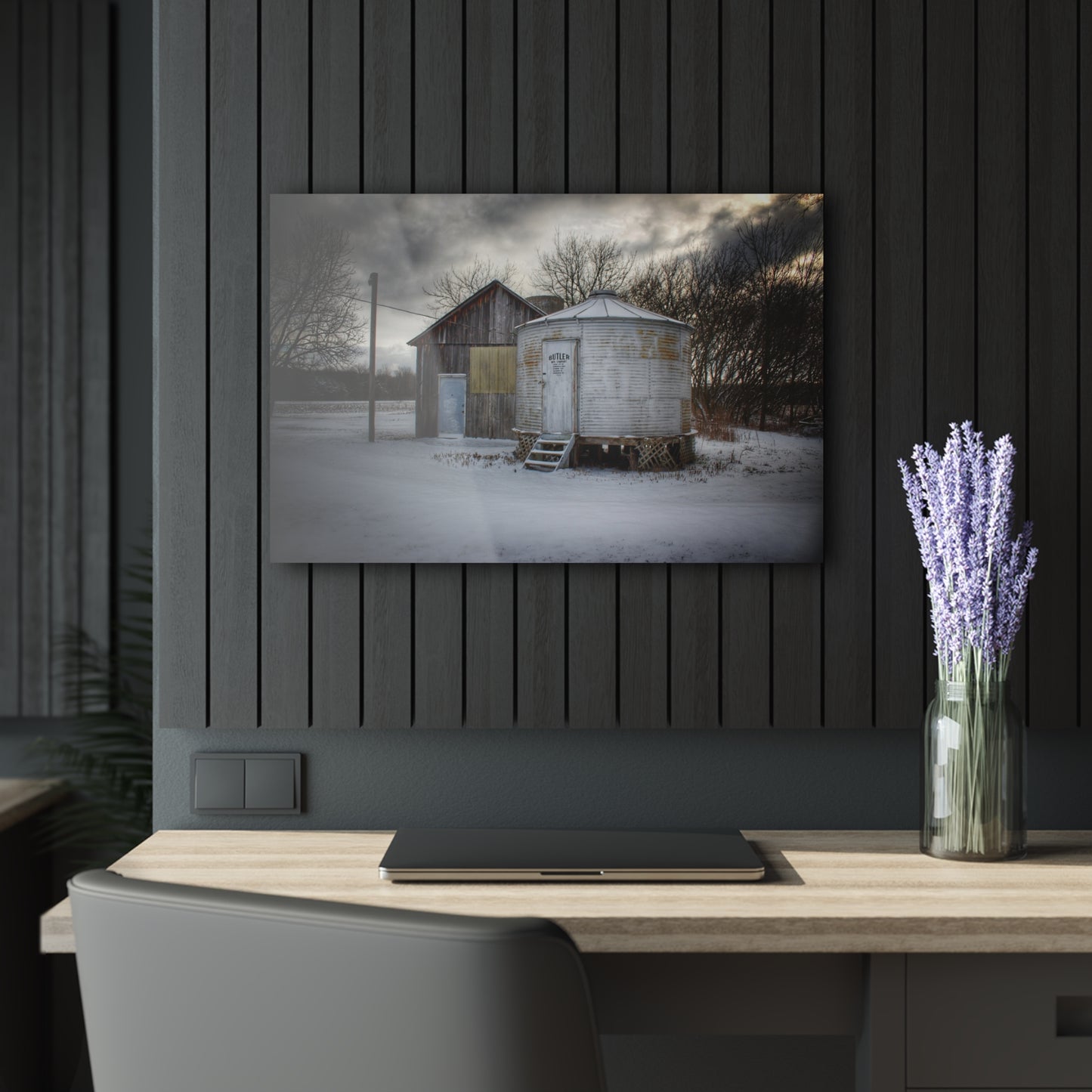 U R There Photography Vassar Silo and Shack Rustic Farmhouse Acrylic Wall Print