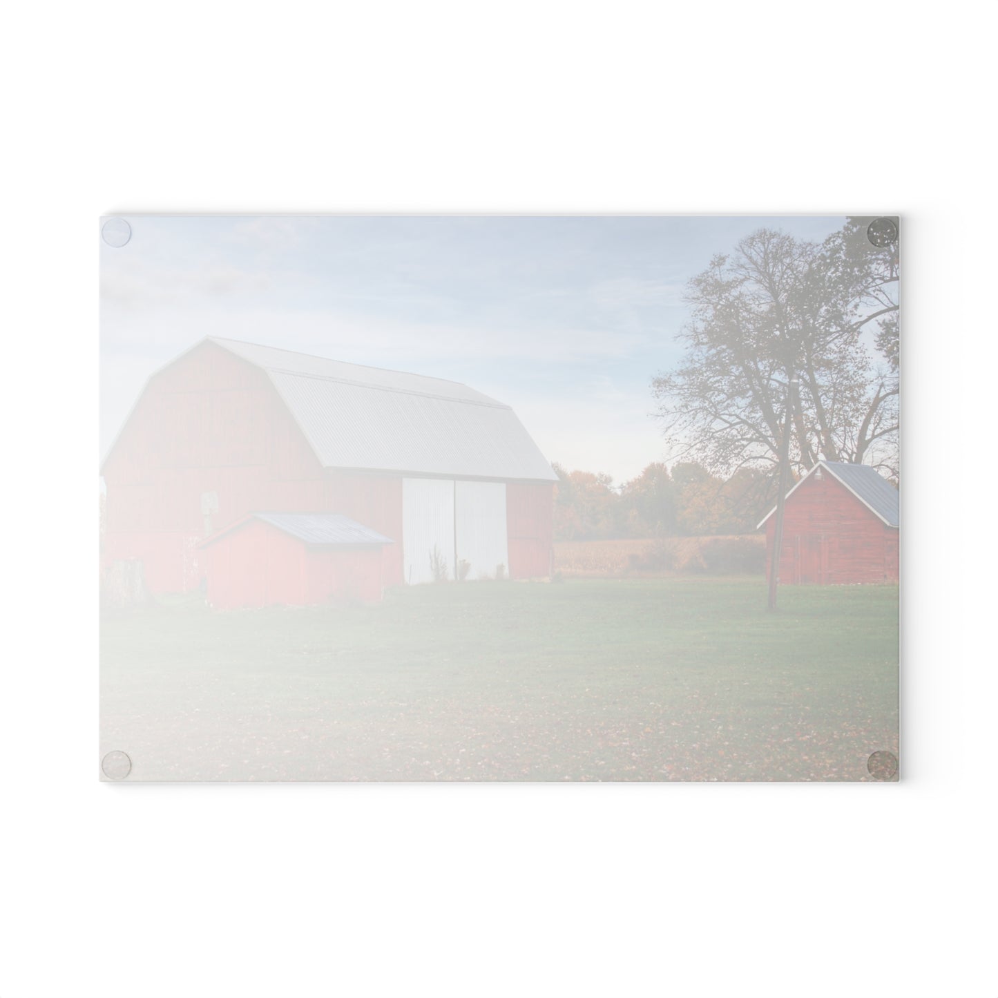 U R There Photography Ruth Reds Rustic Farmhouse Tempered-Glass Cutting Board