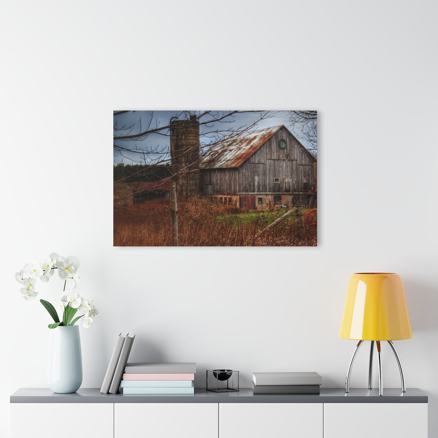 U R There Photography Churchill Christmas Barn II Rustic Farmhouse Acrylic Wall Print