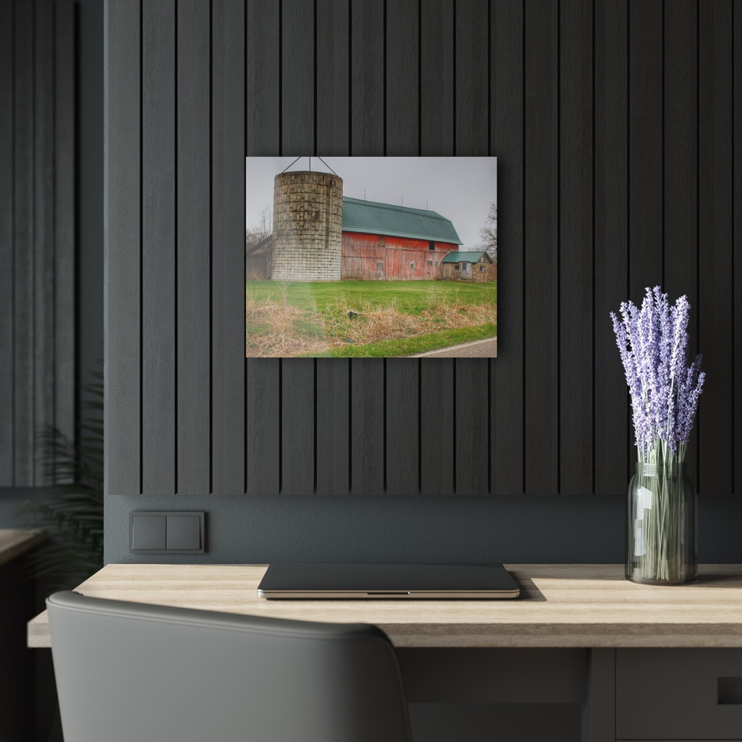 U R There Photography Plumb Creek Road Red I Rustic Farmhouse Acrylic Wall Print
