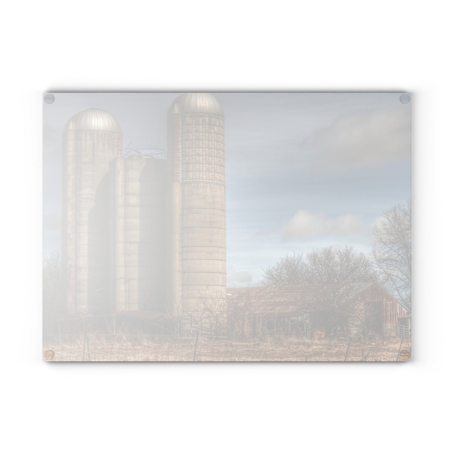 U R There Photography Silo Rust Rustic Farmhouse Tempered-Glass Cutting Board