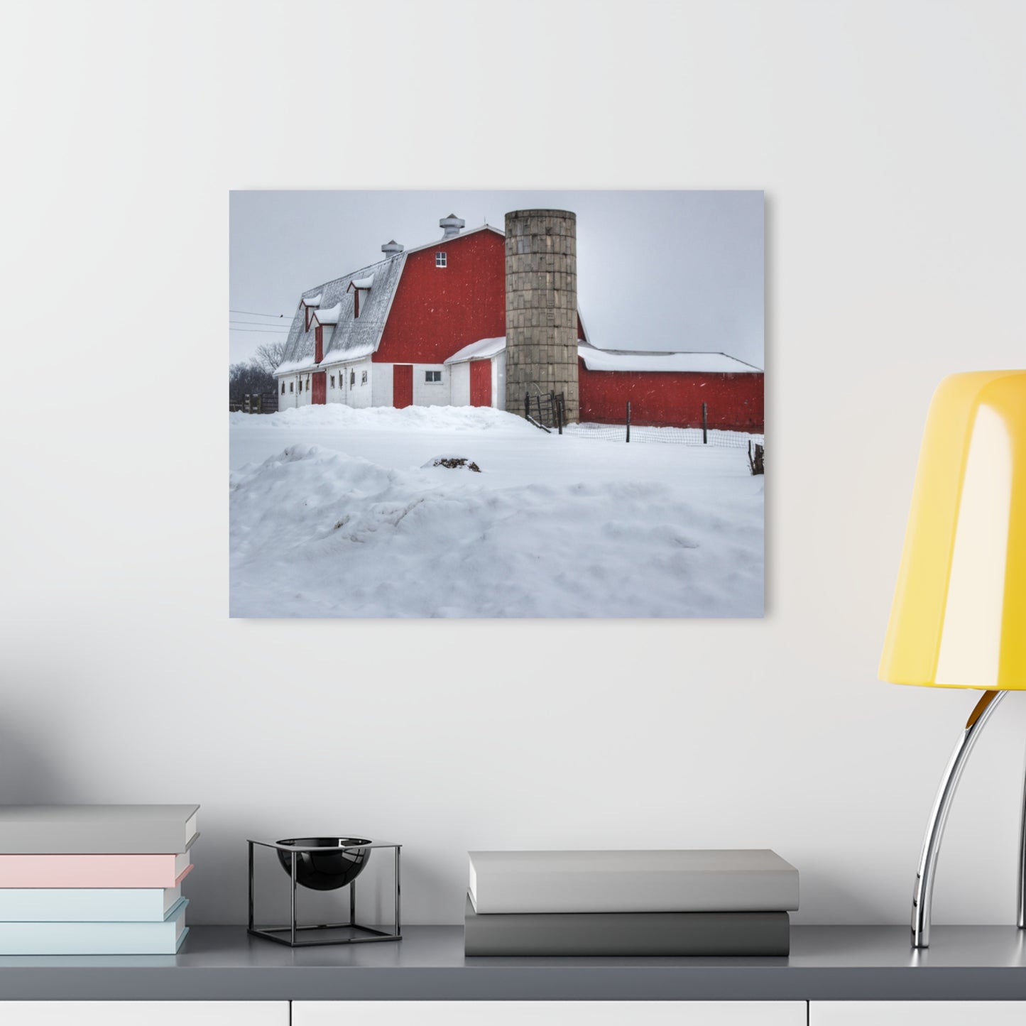 U R There Photography South Elba Block Red Rustic Farmhouse Acrylic Wall Print