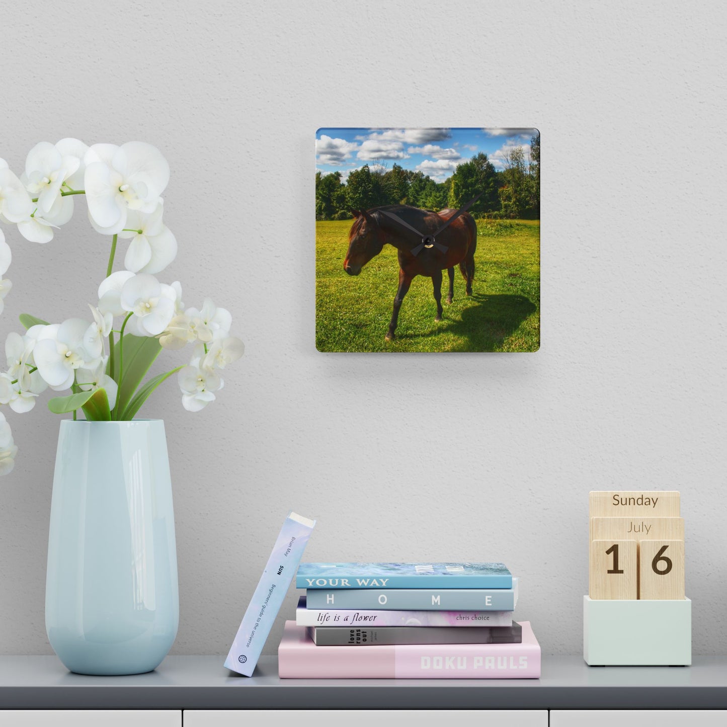 U R There Photography Brown Beauty II Rustic Farmhouse Acrylic Analog Wall Clock