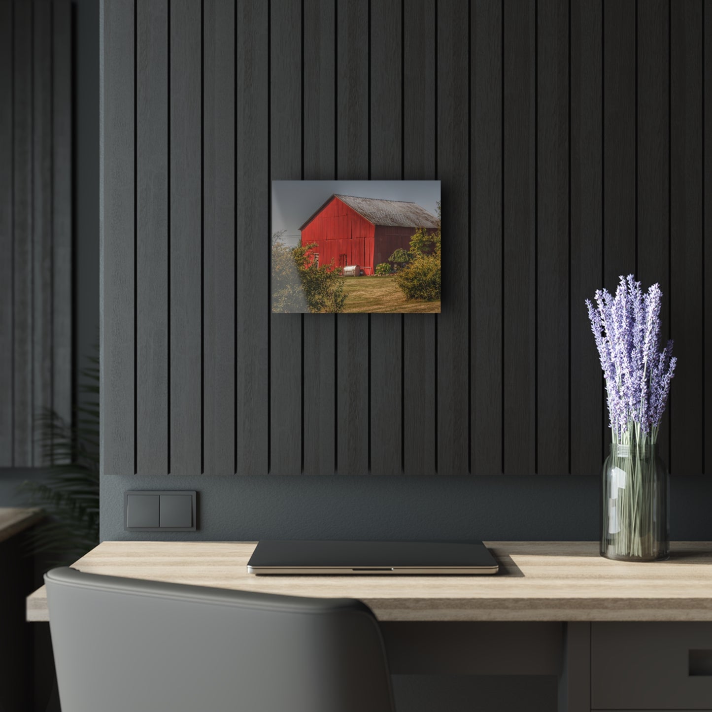 U R There Photography Vassar Roadside Red Rustic Farmhouse Acrylic Wall Print