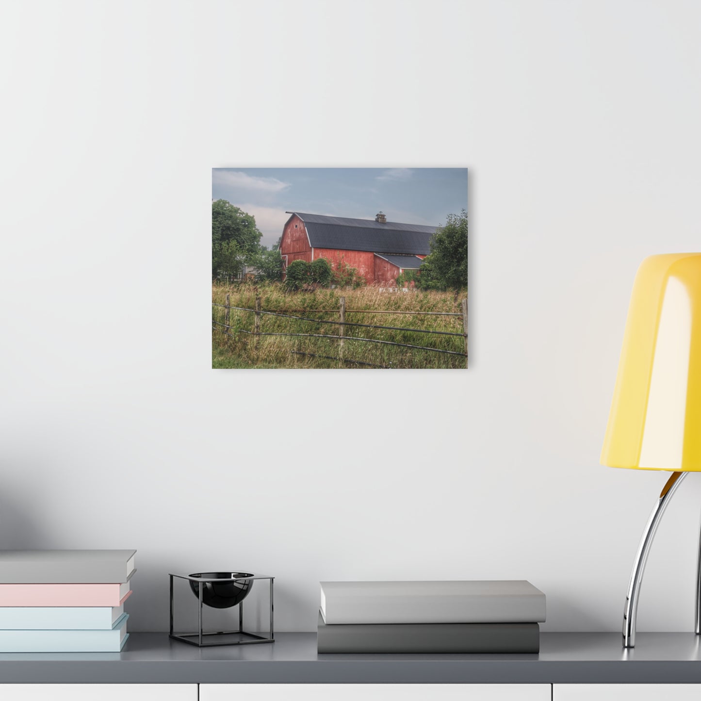 U R There Photography Snook Road Red Rustic Farmhouse Acrylic Wall Print
