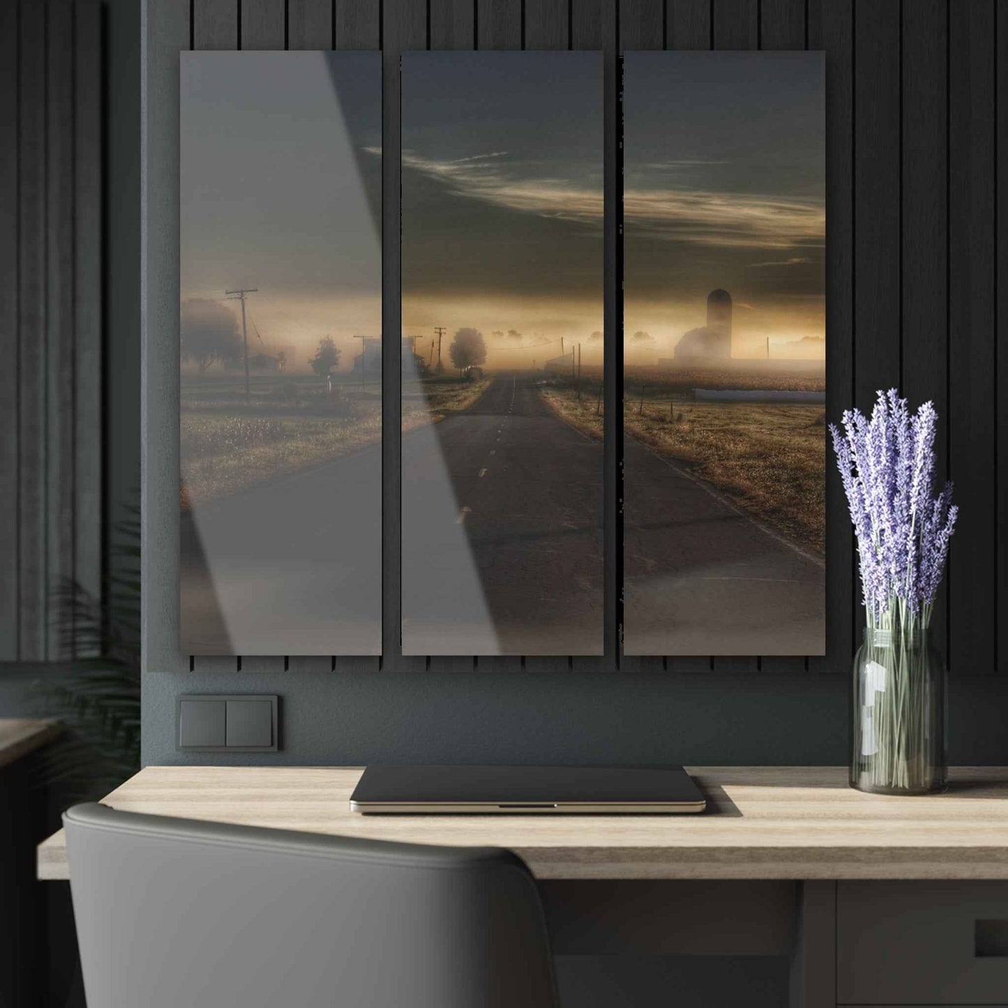 U R There Photography By Dawns Early Light Rustic Farmhouse 3-Panel Acrylic Wall Print 12"x 36" (3)