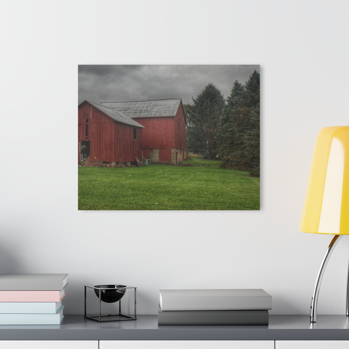 U R There Photography Bowers Road Red II Rustic Farmhouse Acrylic Wall Print