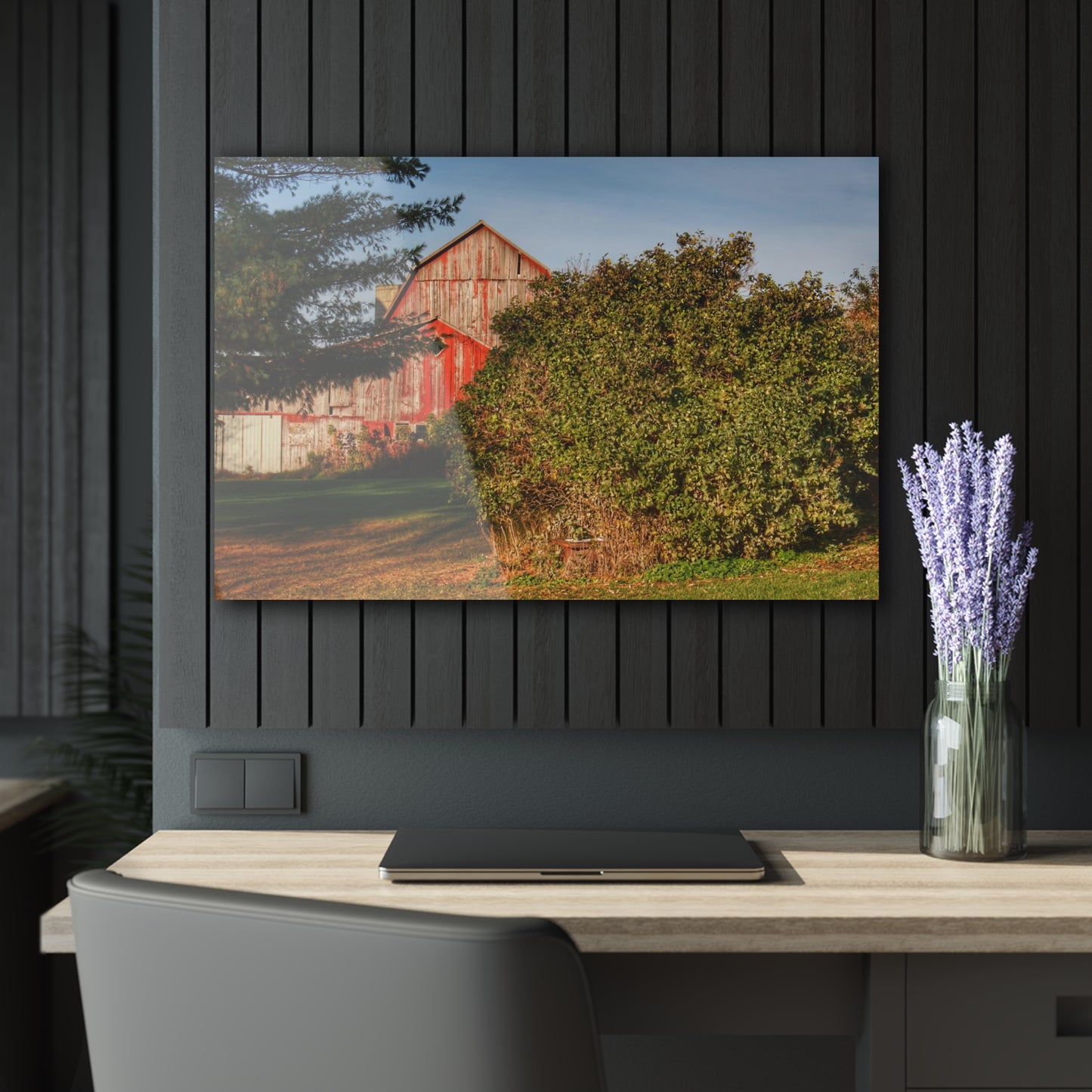 U R There Photography Cade Road Red II Rustic Farmhouse Acrylic Wall Print