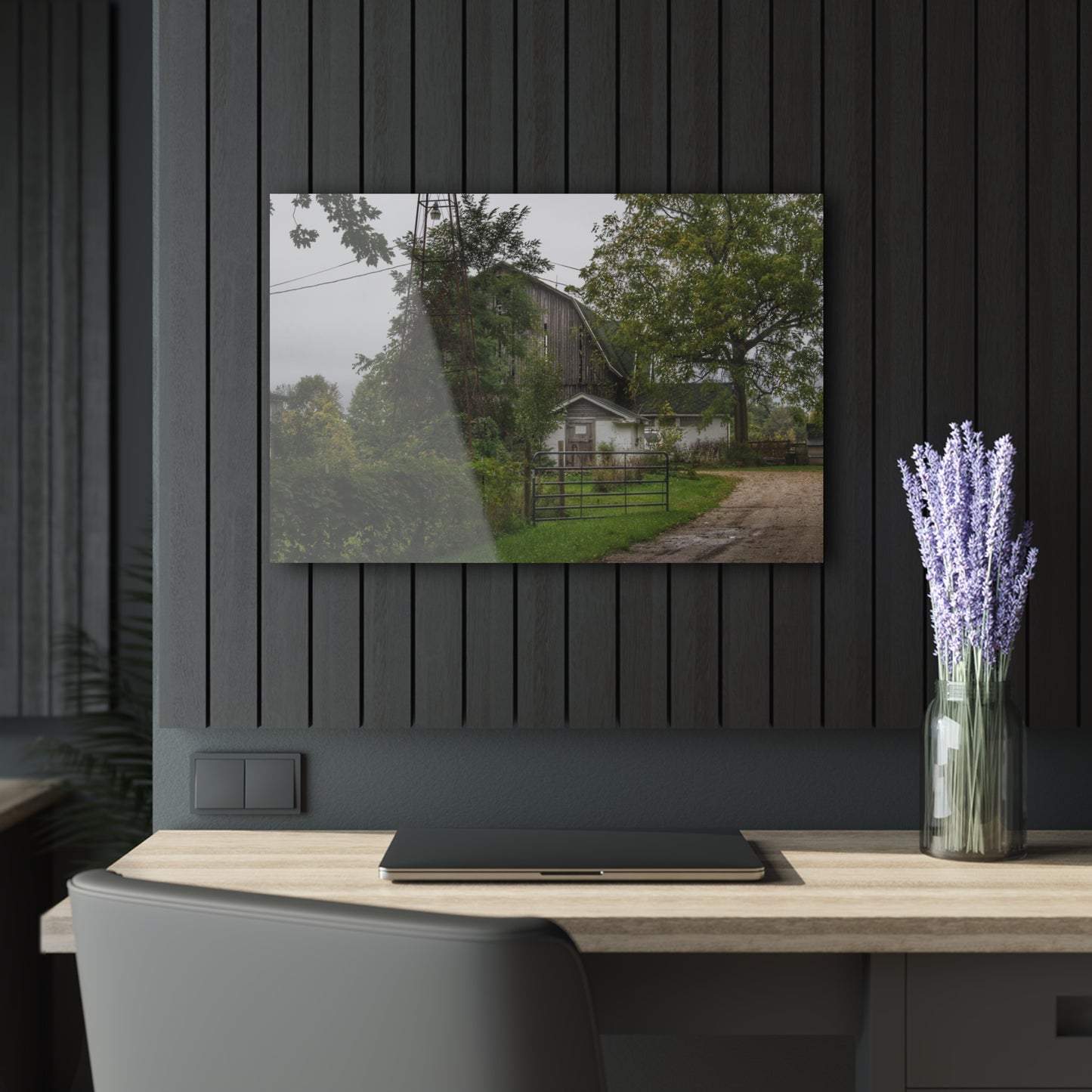 U R There Photography Noble Road Hidden Grey Rustic Farmhouse Acrylic Wall Print