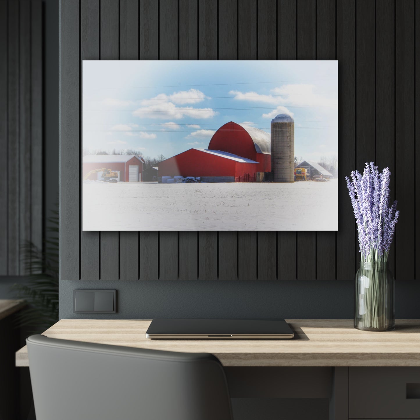 U R There Photography Barnes Road Reds Rustic Farmhouse Acrylic Wall Print