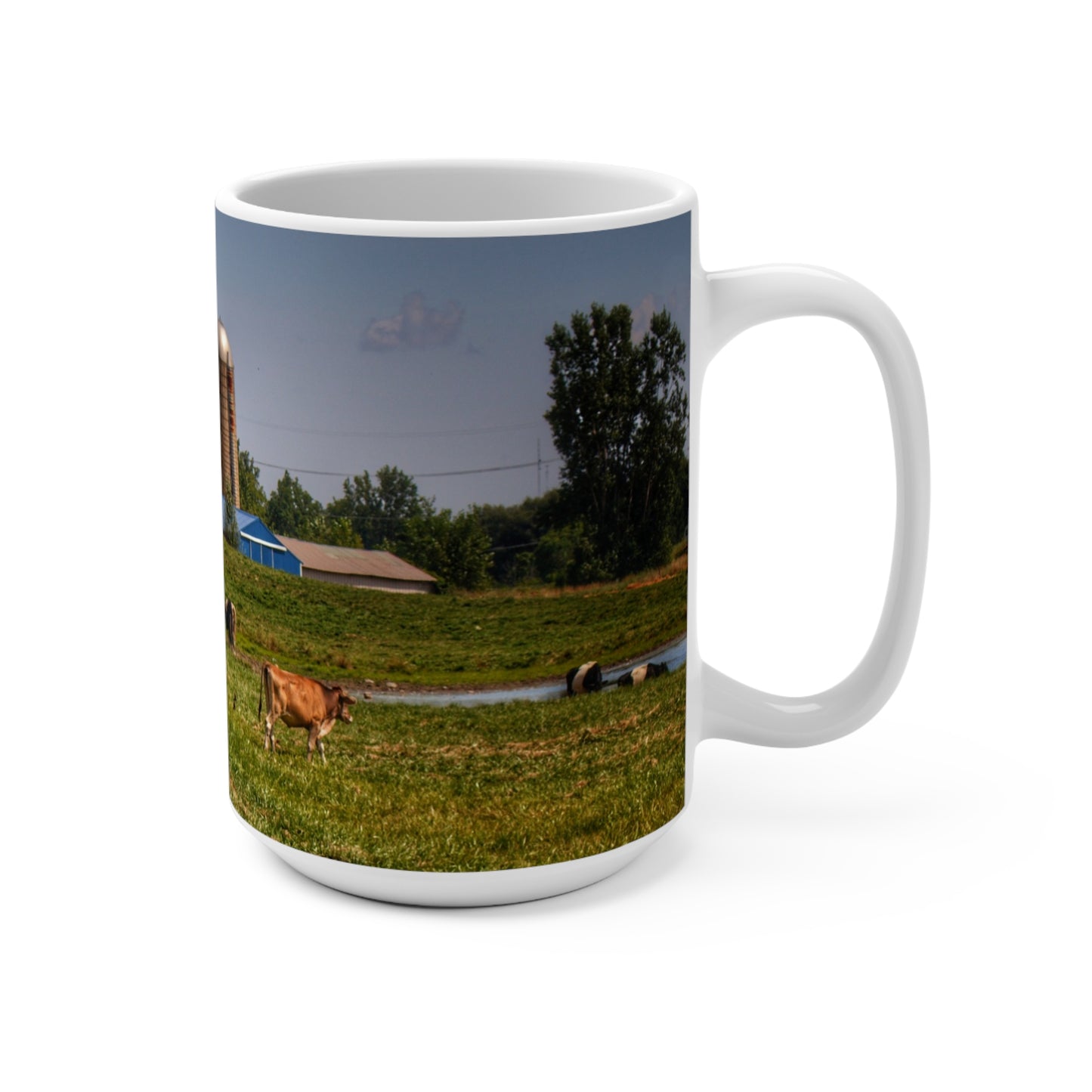 Rustic Farmhouse Coffee Mug featuring Country Farm and Cows I