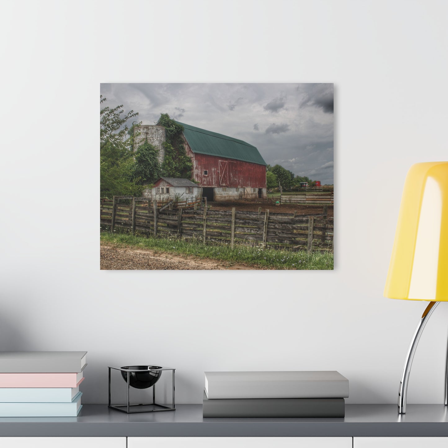 U R There Photography West Hunters Creek Road Red I Rustic Farmhouse Acrylic Wall Print