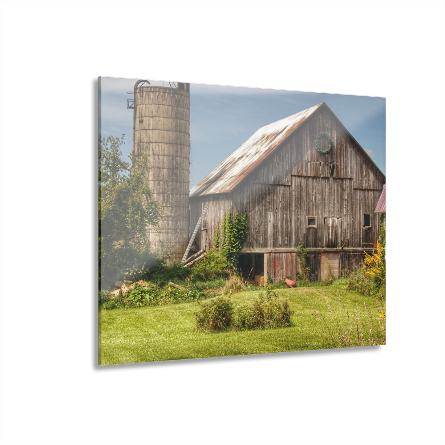 U R There Photography Churchill Christmas Barn in Summer Rustic Farmhouse Acrylic Wall Print