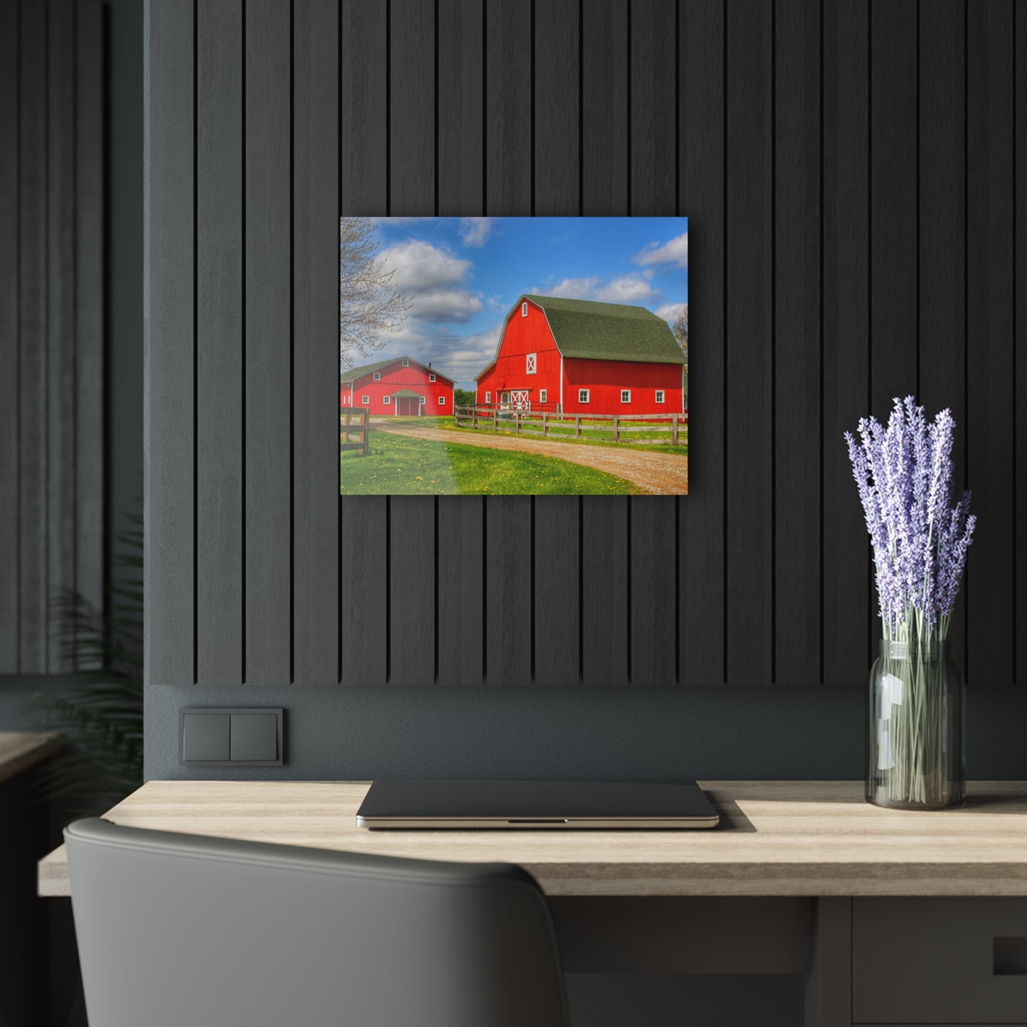 U R There Photography Sohn Road Reds Rustic Farmhouse Acrylic Wall Print