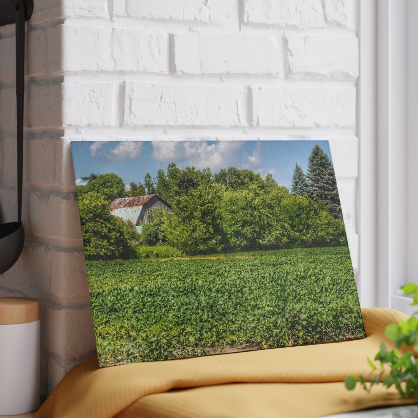 U R There Photography Canada Road Hidden Rustic Farmhouse Tempered-Glass Cutting Board