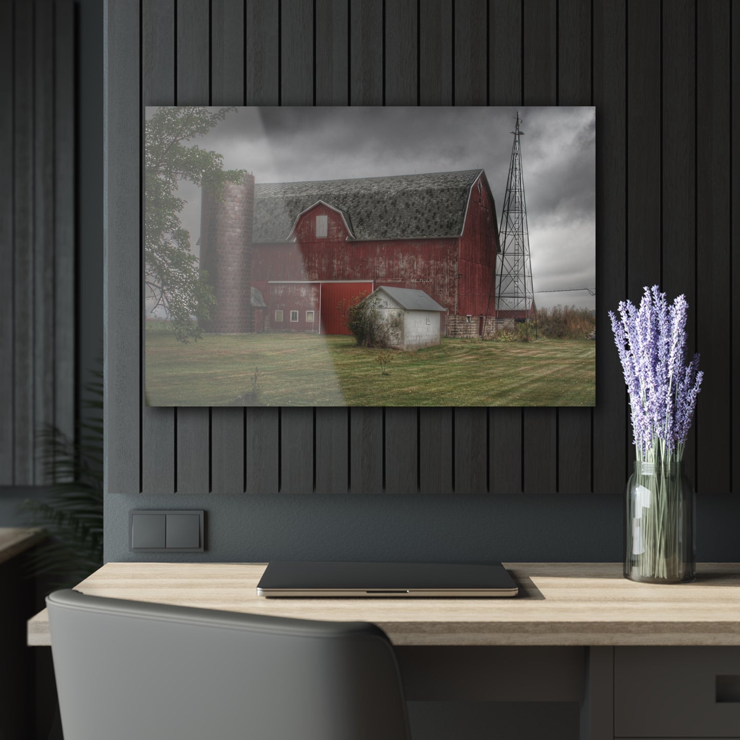 U R There Photography Weaver Road Red II Rustic Farmhouse Acrylic Wall Print