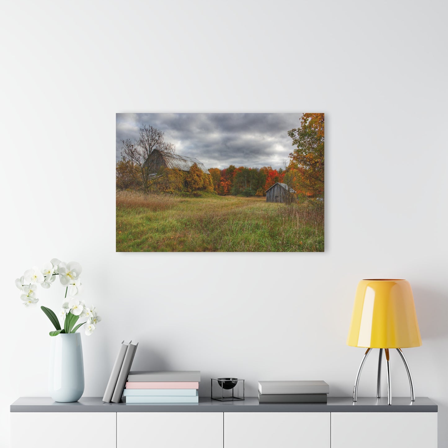 U R There Photography Church Road Grey and Little Grey Rustic Farmhouse Acrylic Wall Print