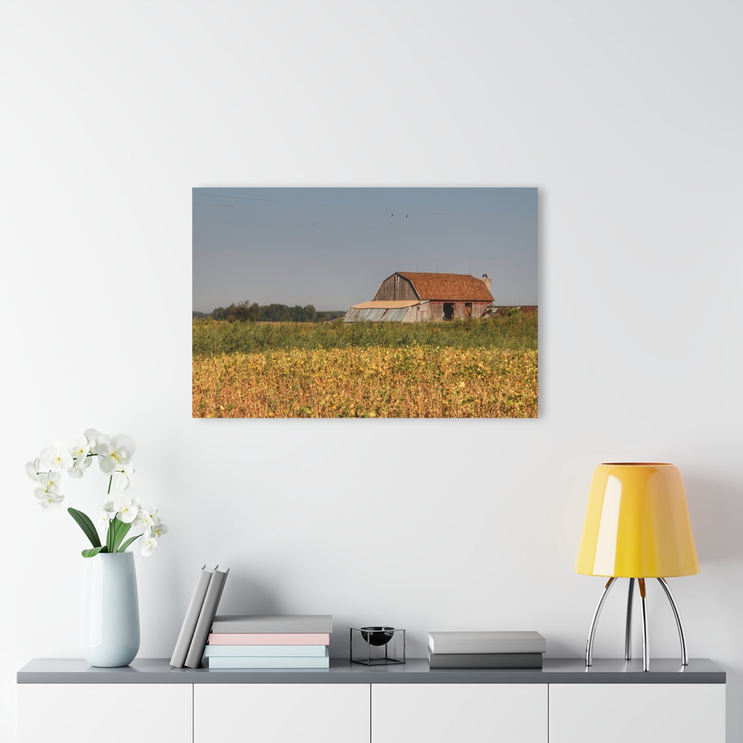 U R There Photography Slattery Road Saltbox Grey Rustic Farmhouse Acrylic Wall Print