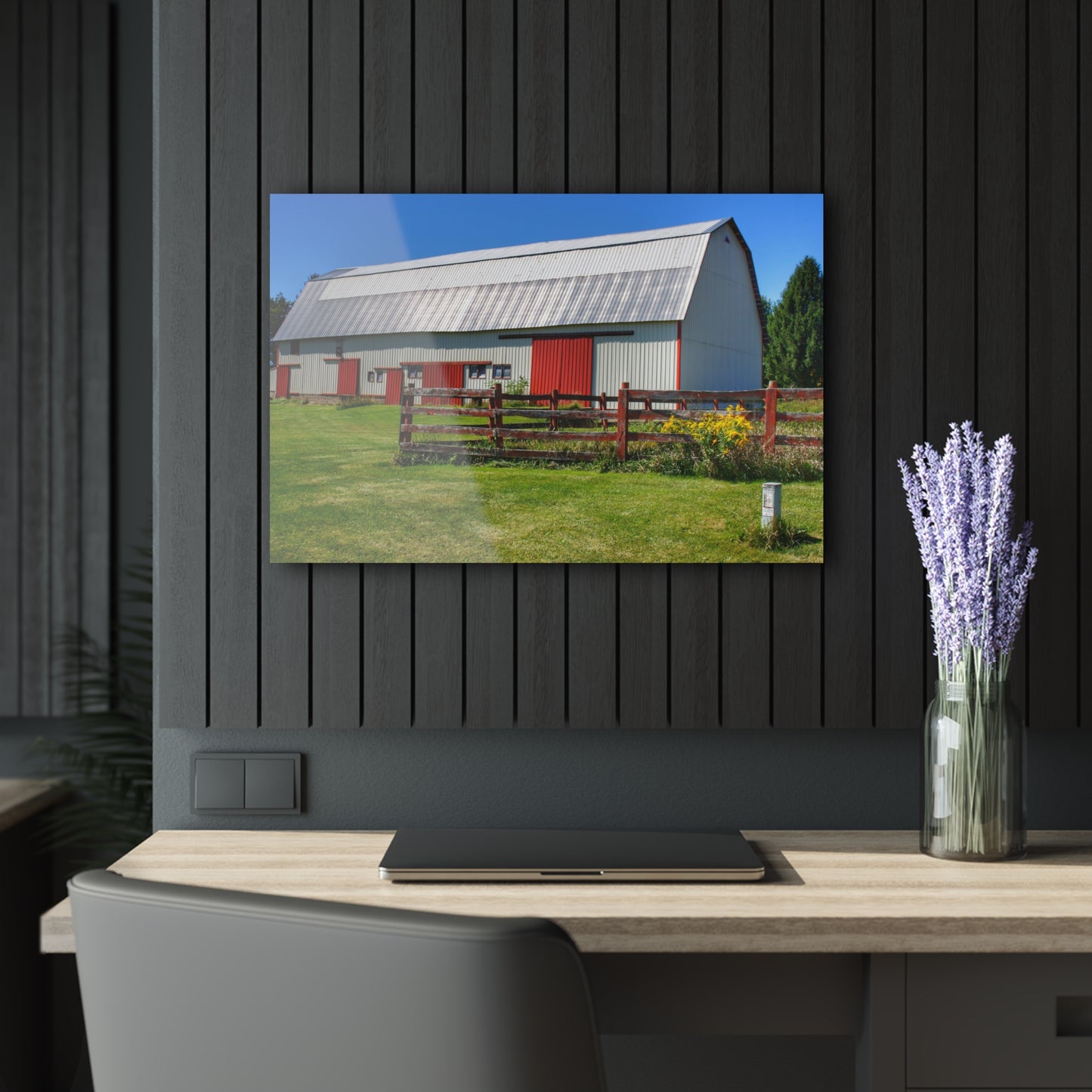 U R There Photography Bishop Road Beyond the Fence Rustic Farmhouse Acrylic Wall Print