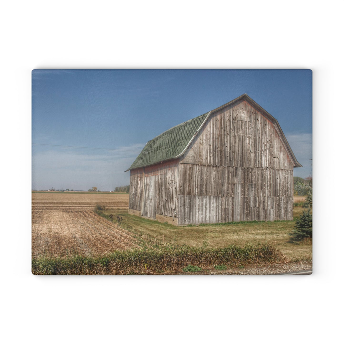 U R There Photography Vassar Road Grey Rustic Farmhouse Tempered-Glass Cutting Board