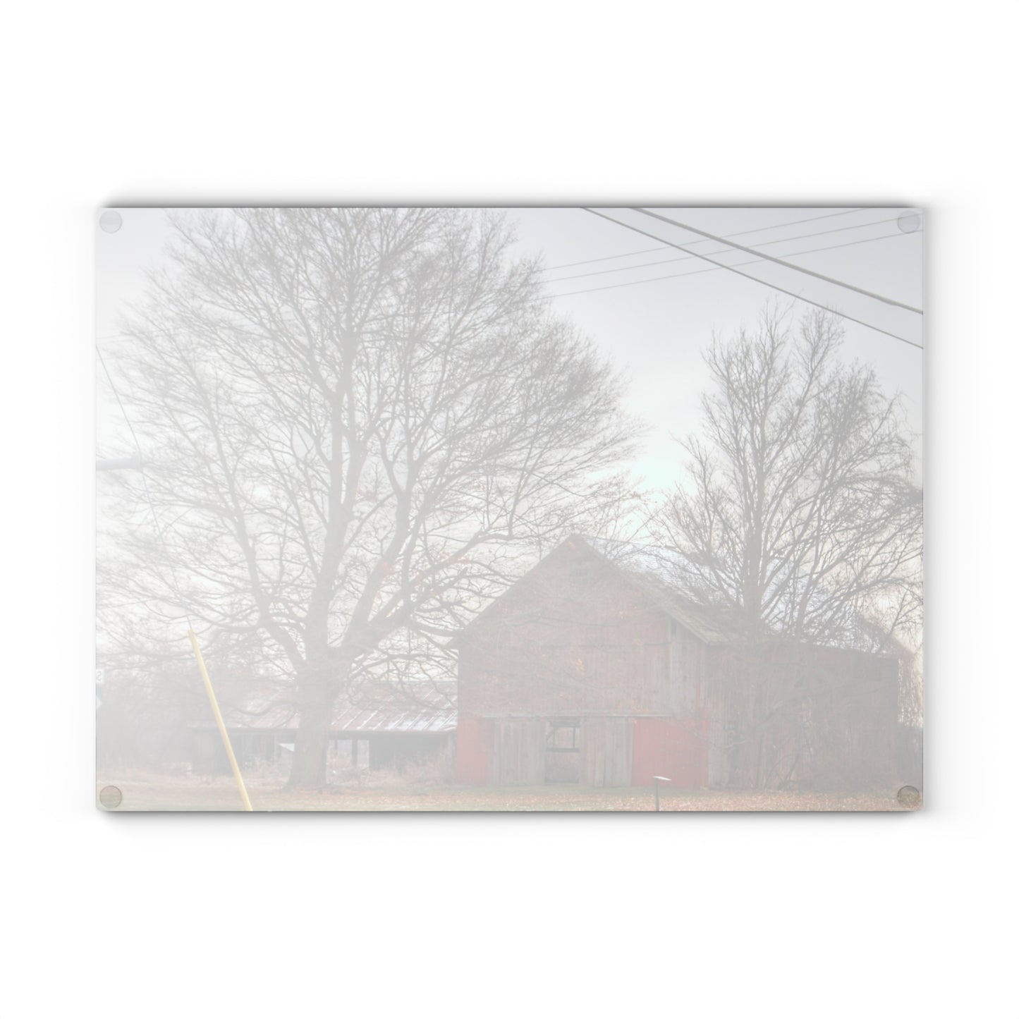 U R There Photography Almont Van Dyke Red III Rustic Farmhouse Tempered-Glass Cutting Board