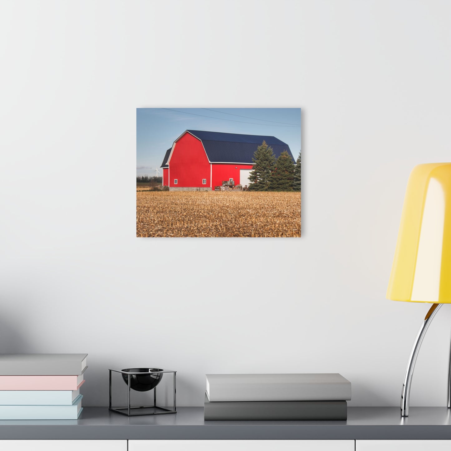 U R There Photography South Kirk Road Modern Red Rustic Farmhouse Acrylic Wall Print