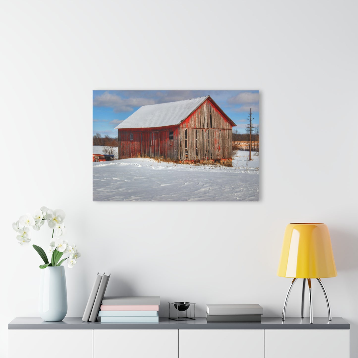 U R There Photography Barnes Road Little Red I Rustic Farmhouse Acrylic Wall Print
