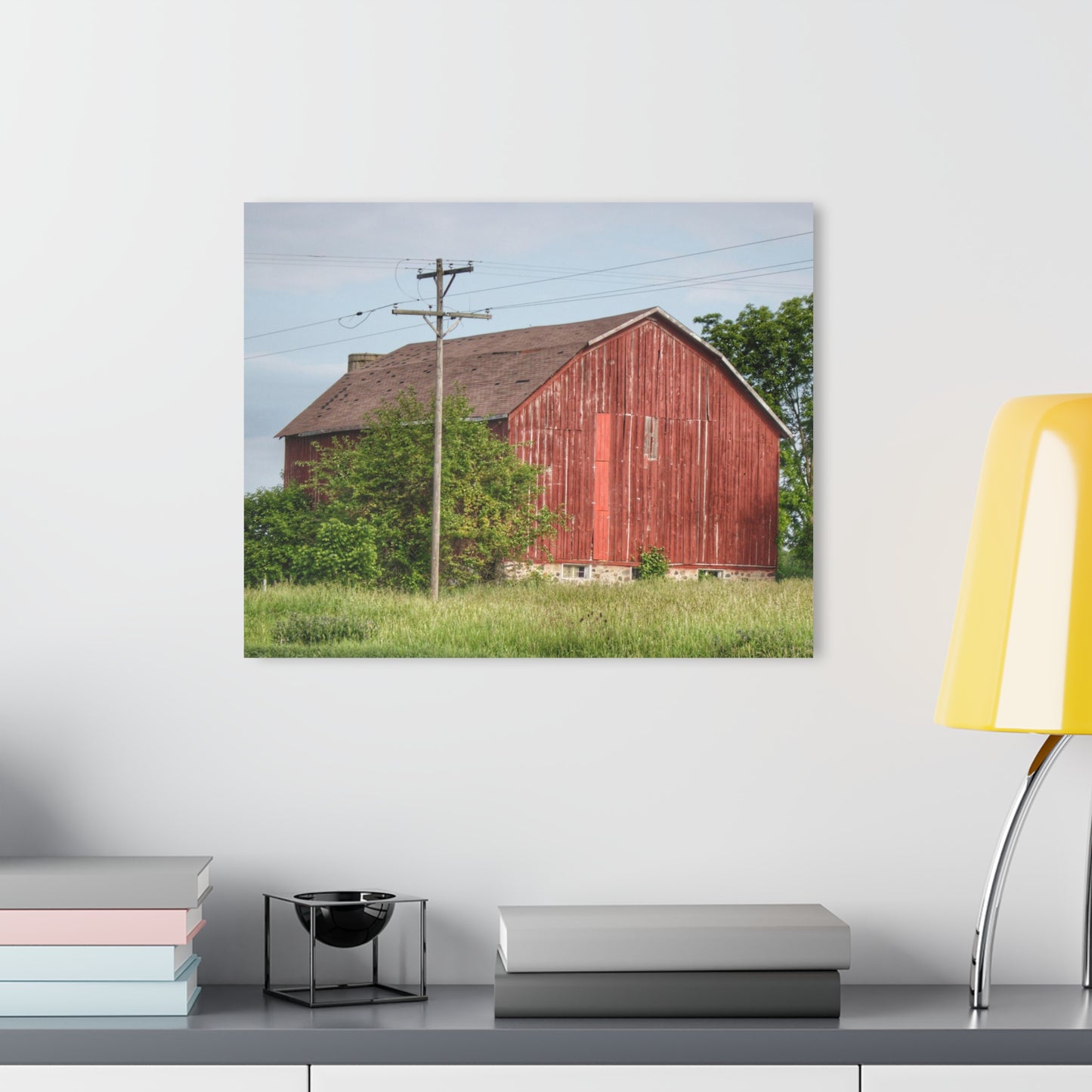 U R There Photography Armstrong Road Red I Rustic Farmhouse Acrylic Wall Print