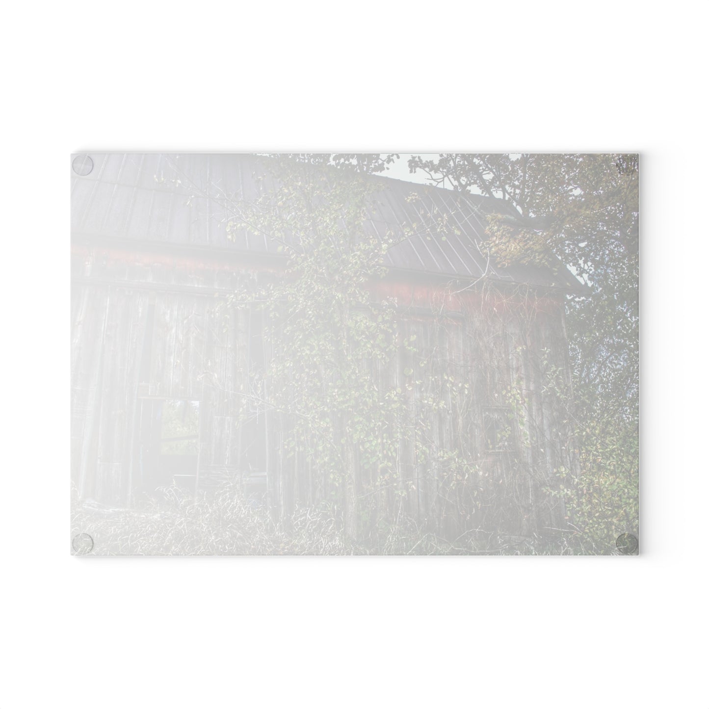 U R There Photography Annie's Barn II Rustic Farmhouse Tempered-Glass Cutting Board