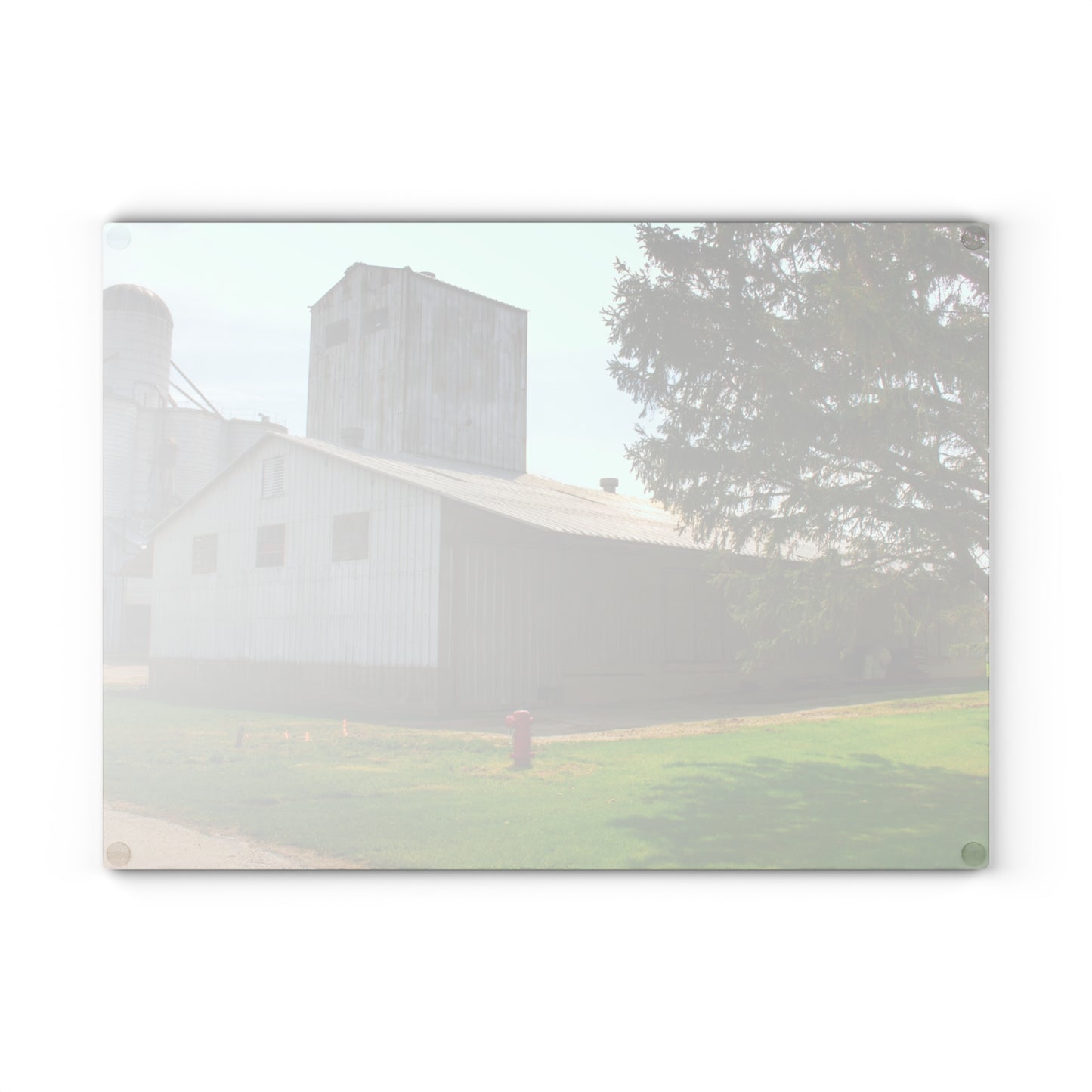 U R There Photography Unionville Grainery Rustic Farmhouse Tempered-Glass Cutting Board